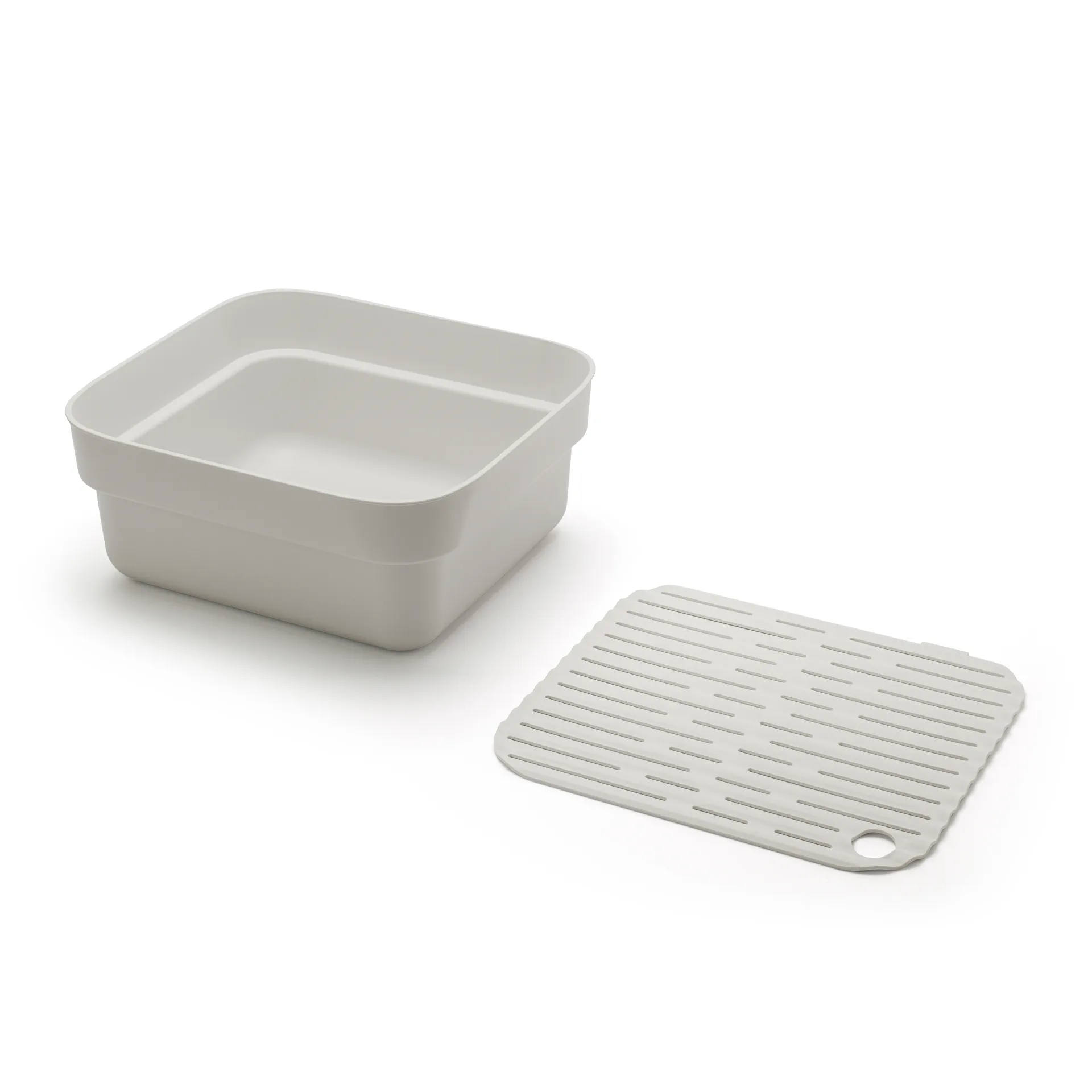 Bol para fregar a mano con bandeja de secado Sinkside 34x37 cm, gris claro Brabantia