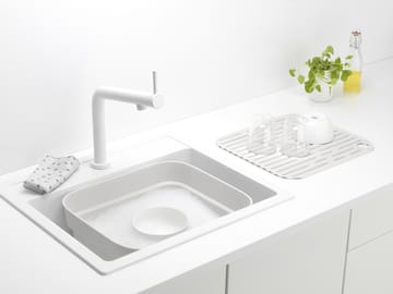 Bol para fregar a mano con bandeja de secado Sinkside 34x37 cm - gris claro - Brabantia