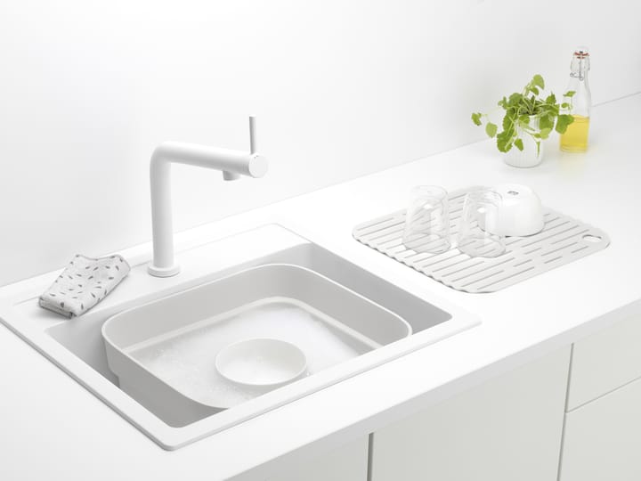 Bol para fregar a mano con bandeja de secado Sinkside 34x37 cm, gris claro Brabantia