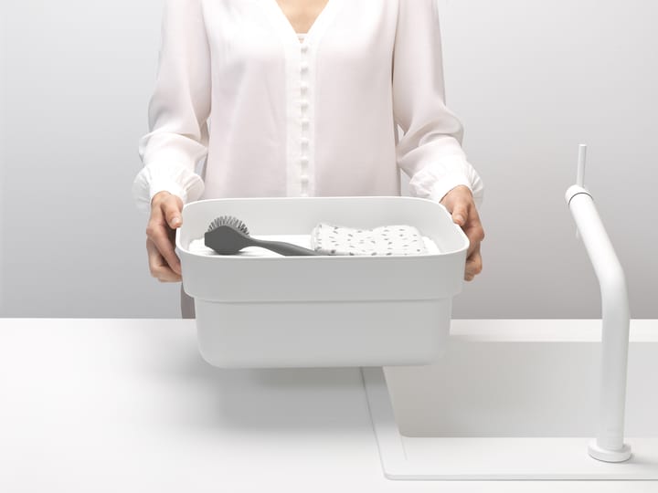 Bol para fregar a mano con bandeja de secado Sinkside 34x37 cm, gris claro Brabantia