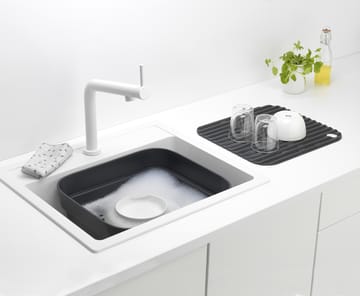 Bol para fregar a mano con bandeja de secado Sinkside 34x37 cm - gris oscuro - Brabantia