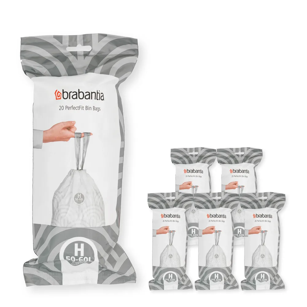 Bolsas de basura Brabantia PerfectFit 120 bolsas, Modell H, 50-60 L Brabantia