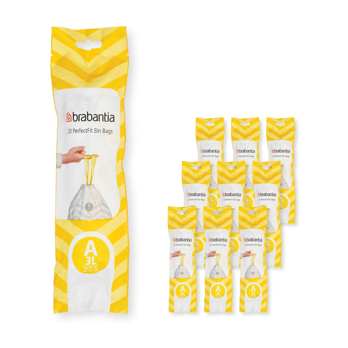 Bolsas de basura Brabantia PerfectFit 200 bolsas, Modell A, 3 L Brabantia