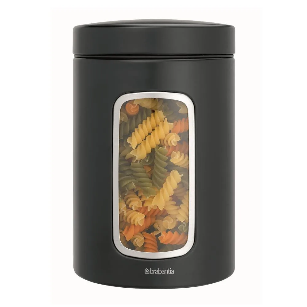 Bote con ventana Brabantia 1,4 L, negro mate Brabantia