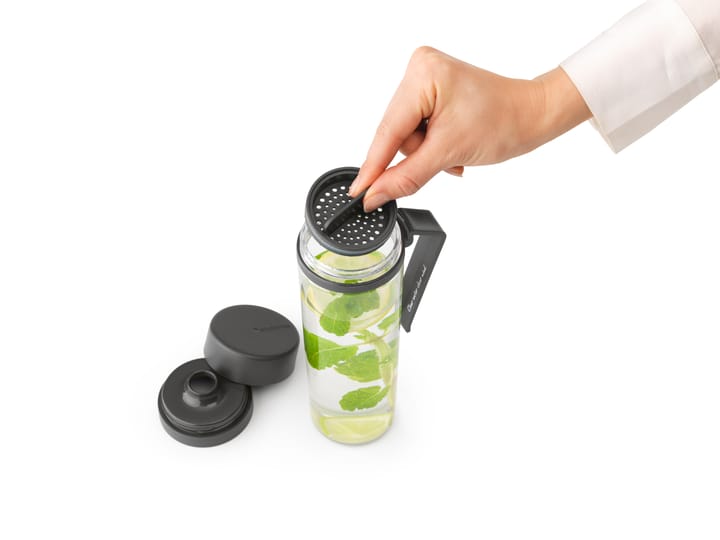 Botella de agua con Mantaro Make & Take 0,5 L, gris oscuro Brabantia