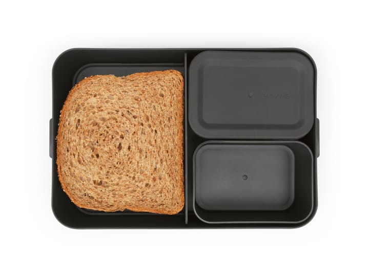 Caja para almuerzo Make & Take Bento grande 2 L, gris oscuro Brabantia