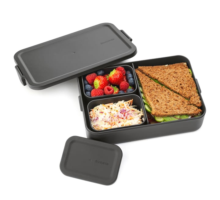 Caja para almuerzo Make & Take Bento grande 2 L, gris oscuro Brabantia