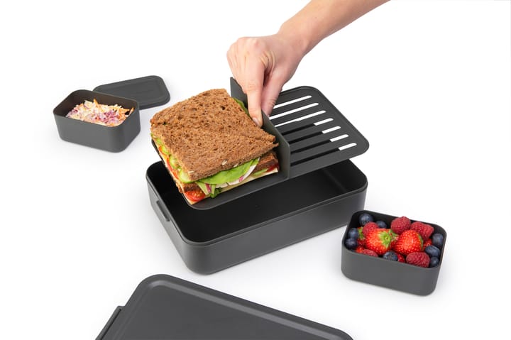 Caja para almuerzo Make & Take Bento grande 2 L, gris oscuro Brabantia