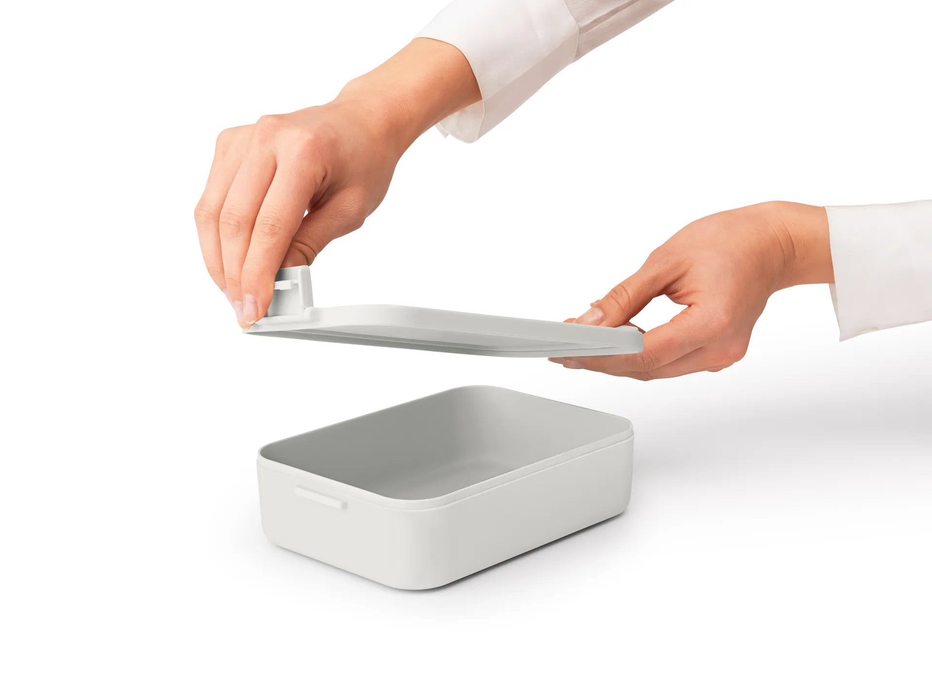 Caja para almuerzo Make & Take mediana 1,1 L, gris claro Brabantia