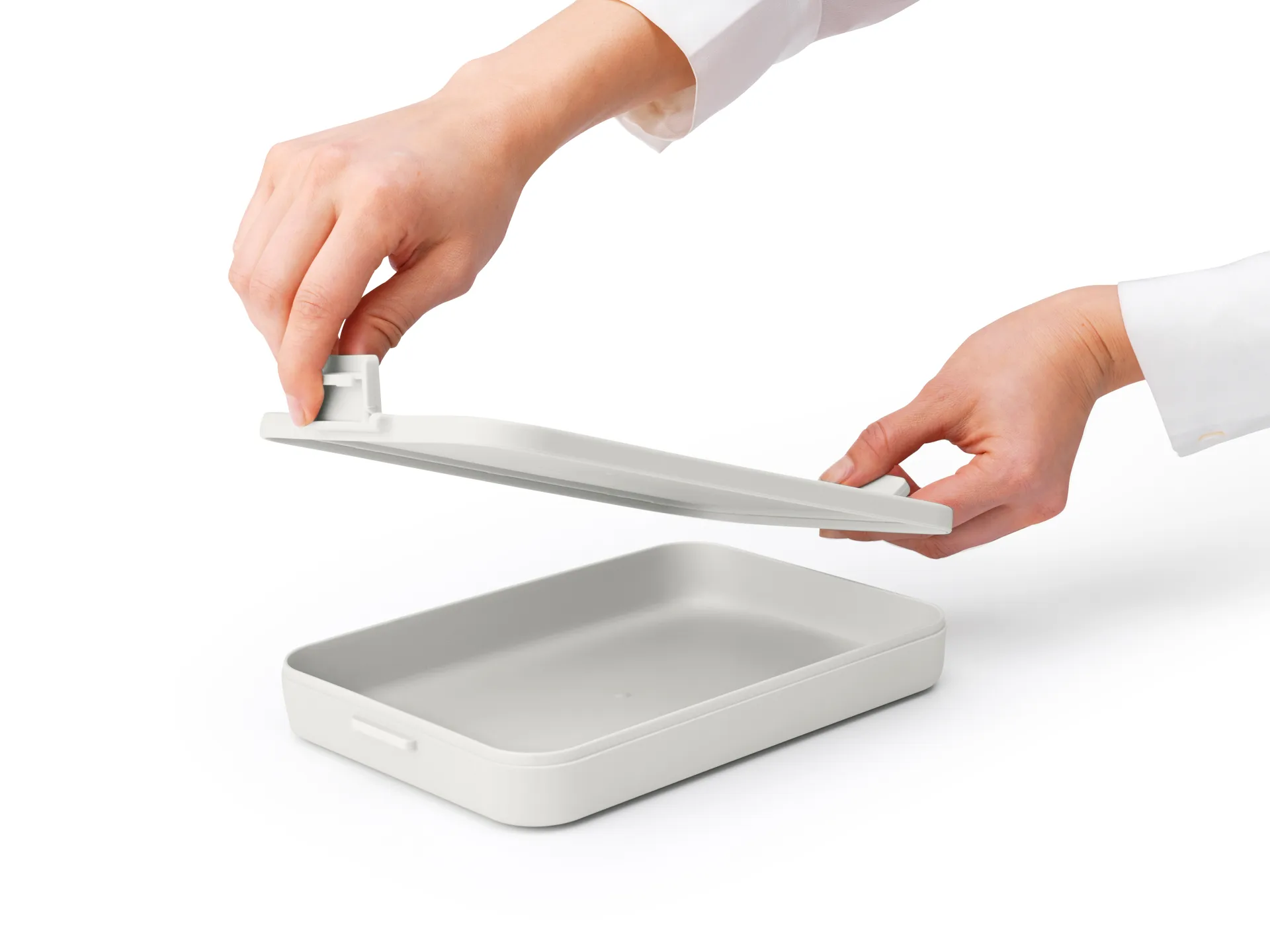 Caja para almuerzo Make & Take plana, 1,1 L, gris claro Brabantia