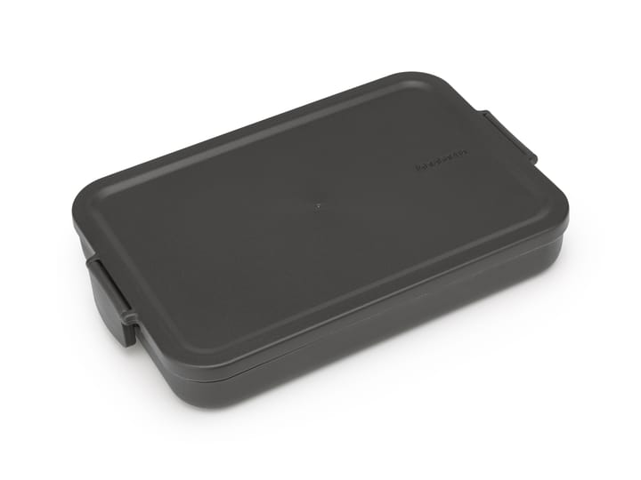 Caja para almuerzo Make & Take plana, 1,1 L - gris oscuro - Brabantia