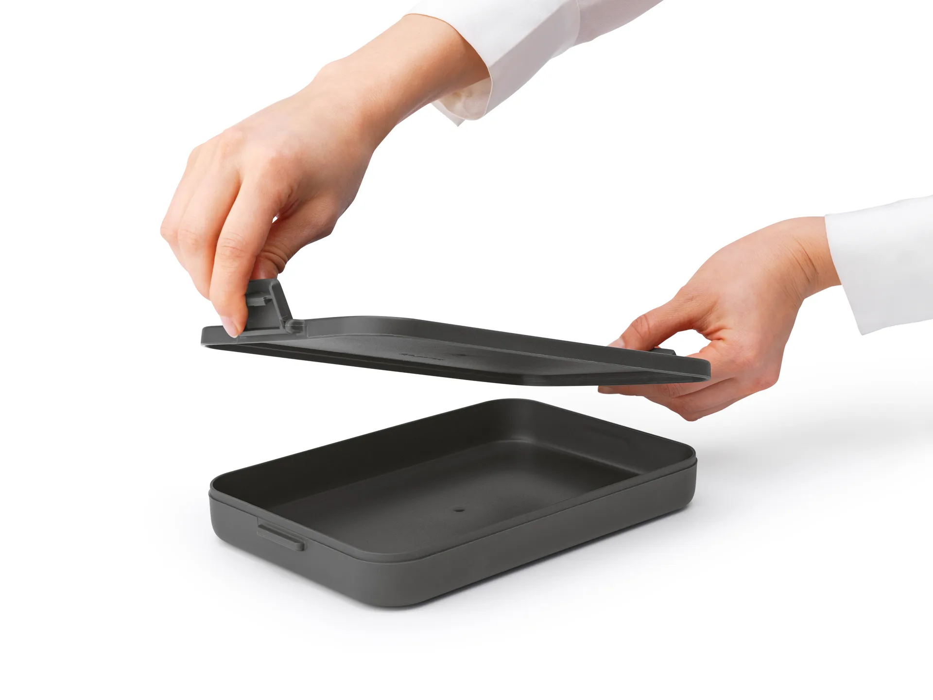 Caja para almuerzo Make & Take plana, 1,1 L, gris oscuro Brabantia