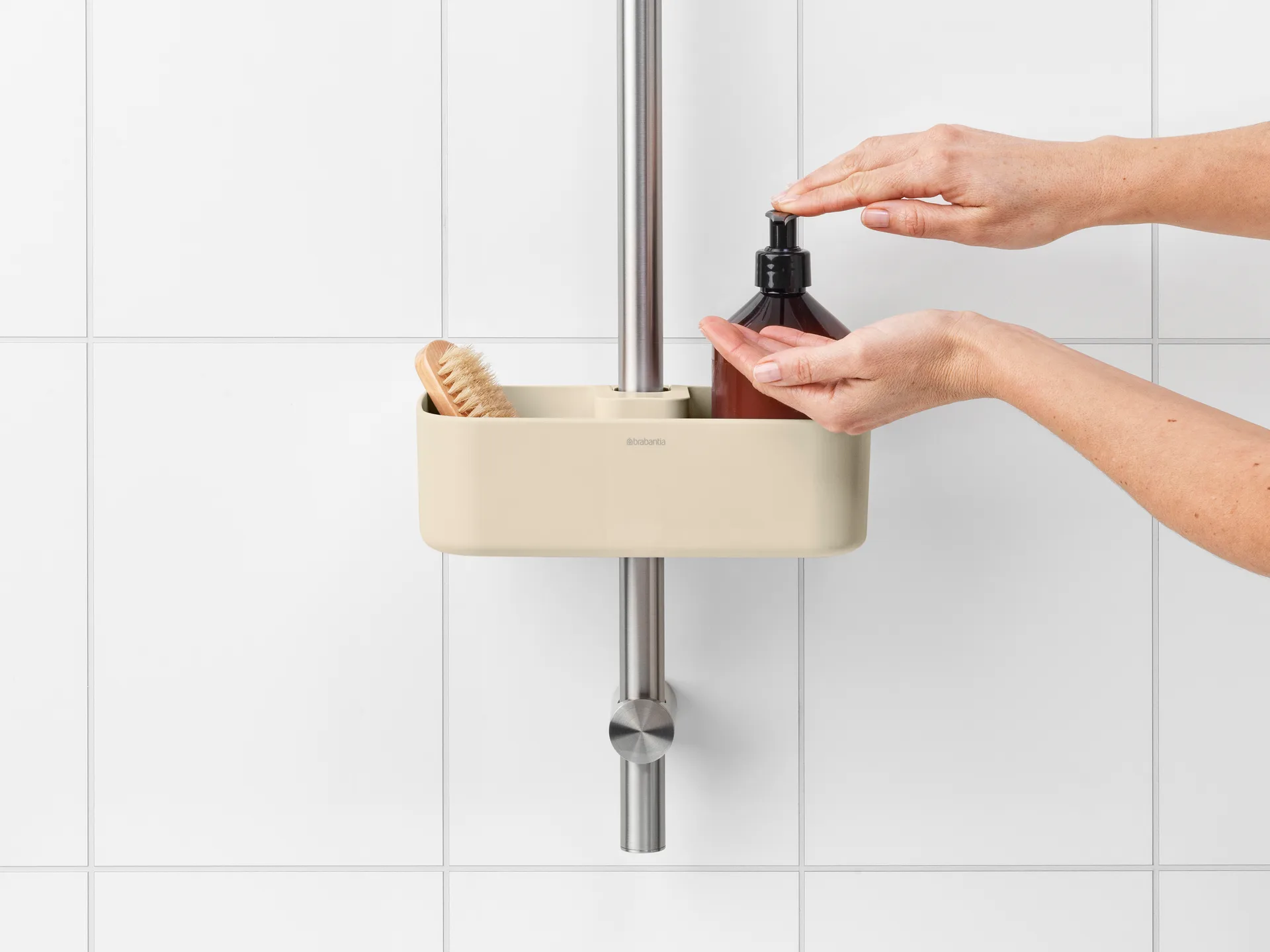 Cesta para ducha ReNew, Soft Beige Brabantia