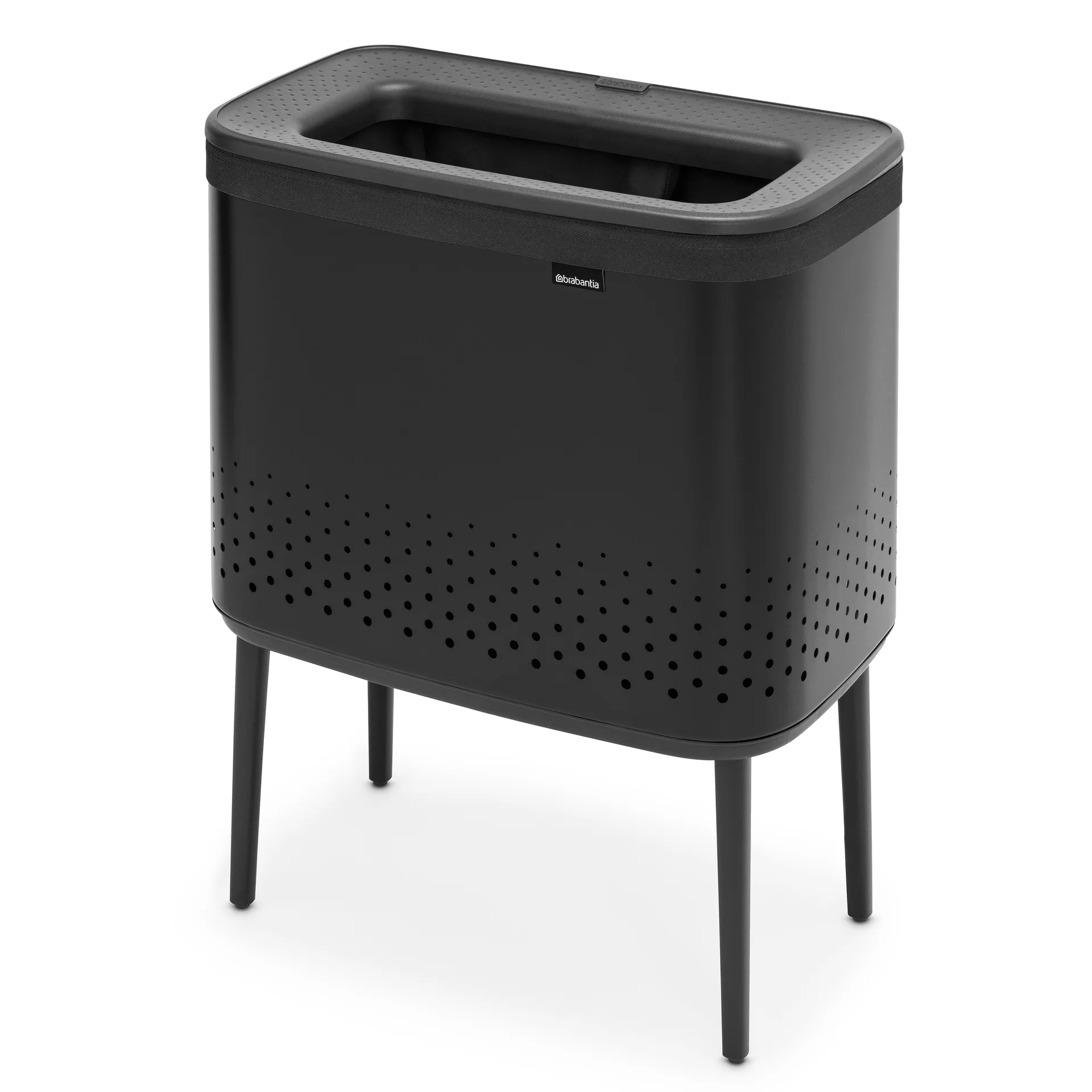 Cesto de la ropa Bo 60 L, negro mate Brabantia
