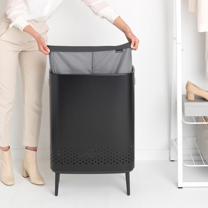 Cesto de la ropa Bo high 2x45 L - negro mate - Brabantia