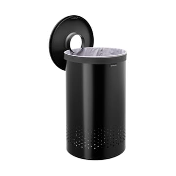 Cesto de lavandería Brabantia tapa de plástico 60 L - Negro mate - Brabantia