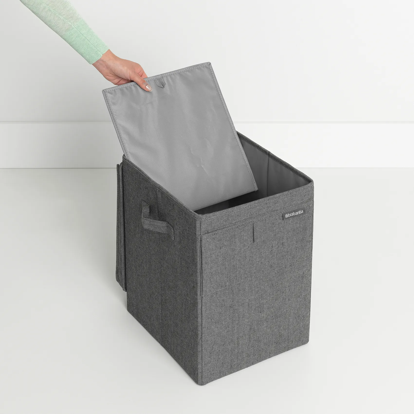 Cesto ropa sucia apilable Brabantia 35L, gris oscuro Brabantia