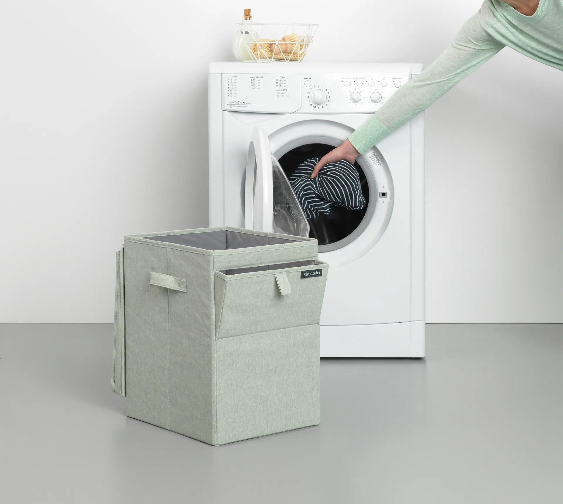 Cesto ropa sucia apilable Brabantia 35L, verde Brabantia