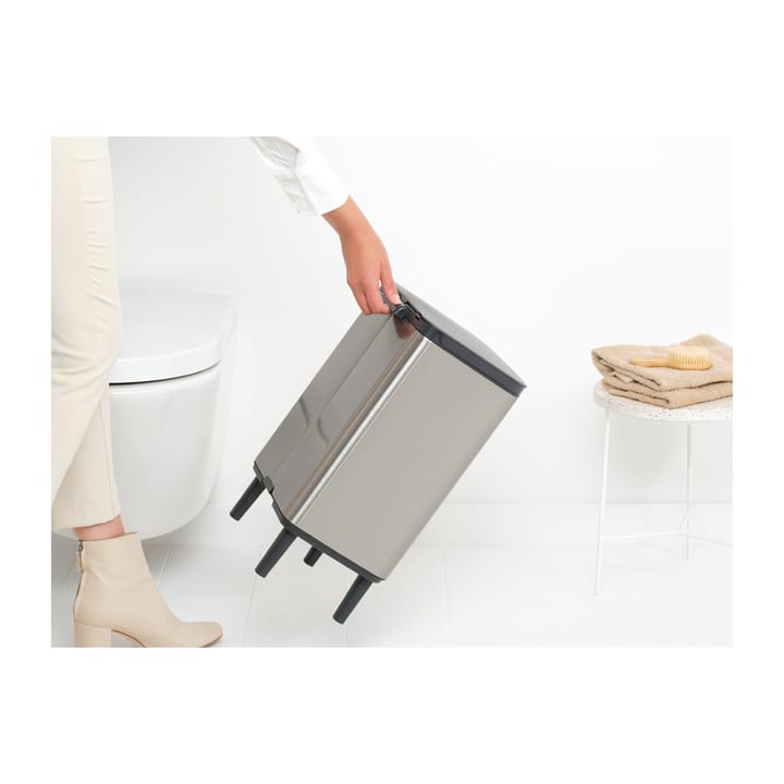 Cubo de basura Bo alto 12 L, Acero cepillado mate Brabantia