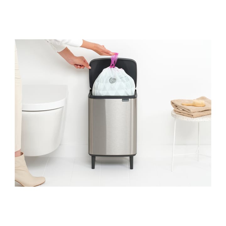 Cubo de basura Bo alto 12 L, Acero cepillado mate Brabantia