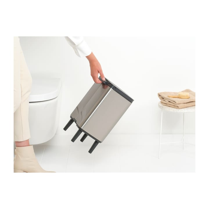 Cubo de basura Bo alto 7 L, Acero cepillado mate Brabantia