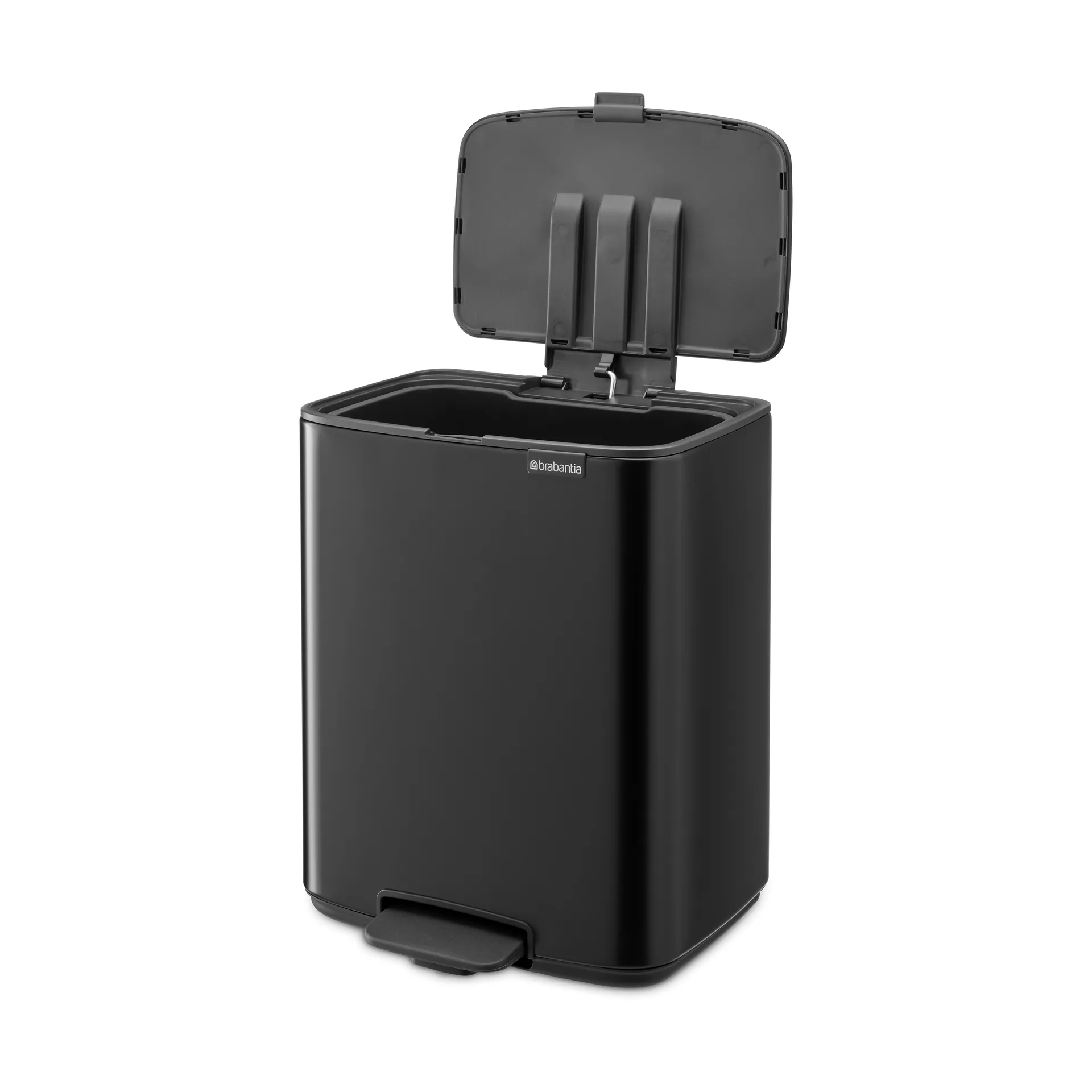 Cubo de basura con pedal Bo 12 L, Negro mate Brabantia