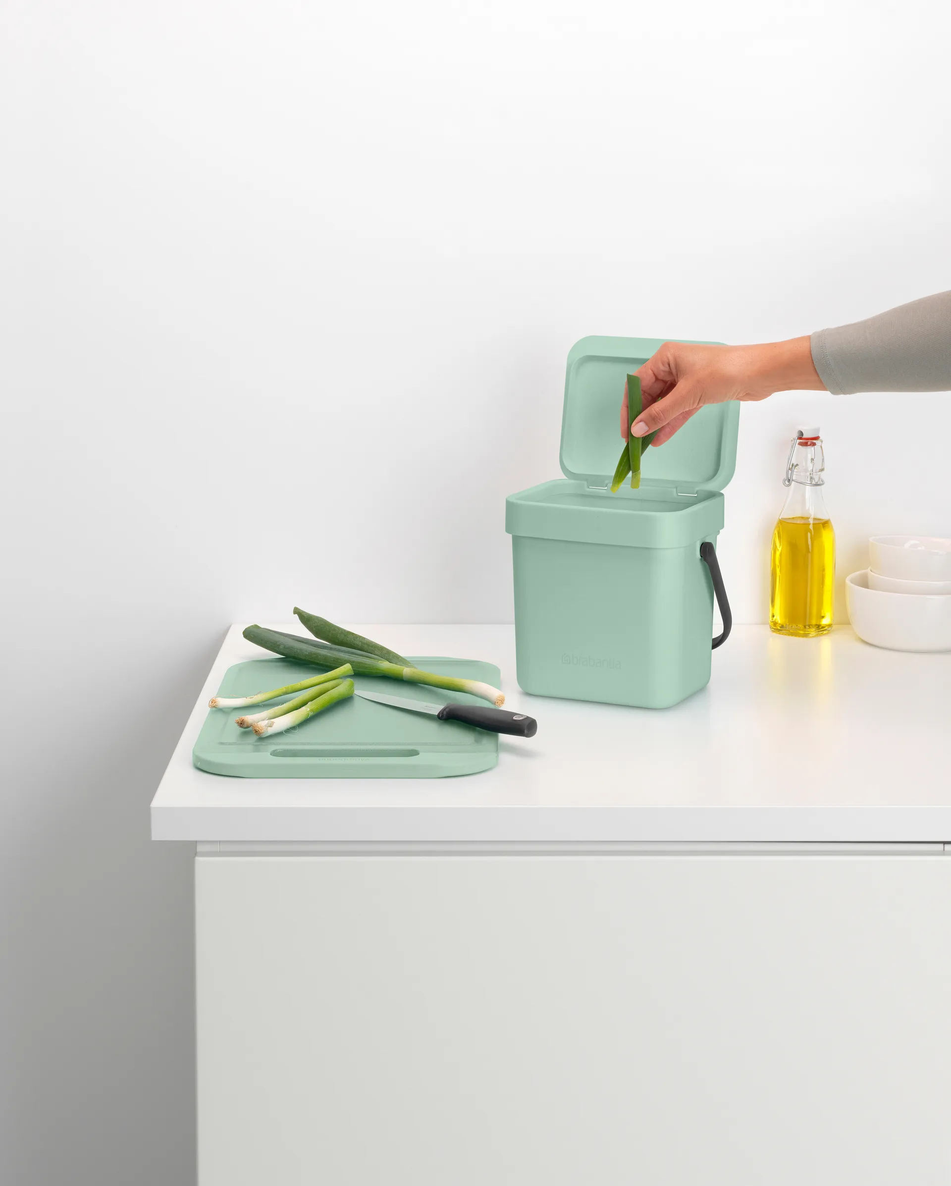 Cubo de basura Sort & Go 3 L, Jade green Brabantia
