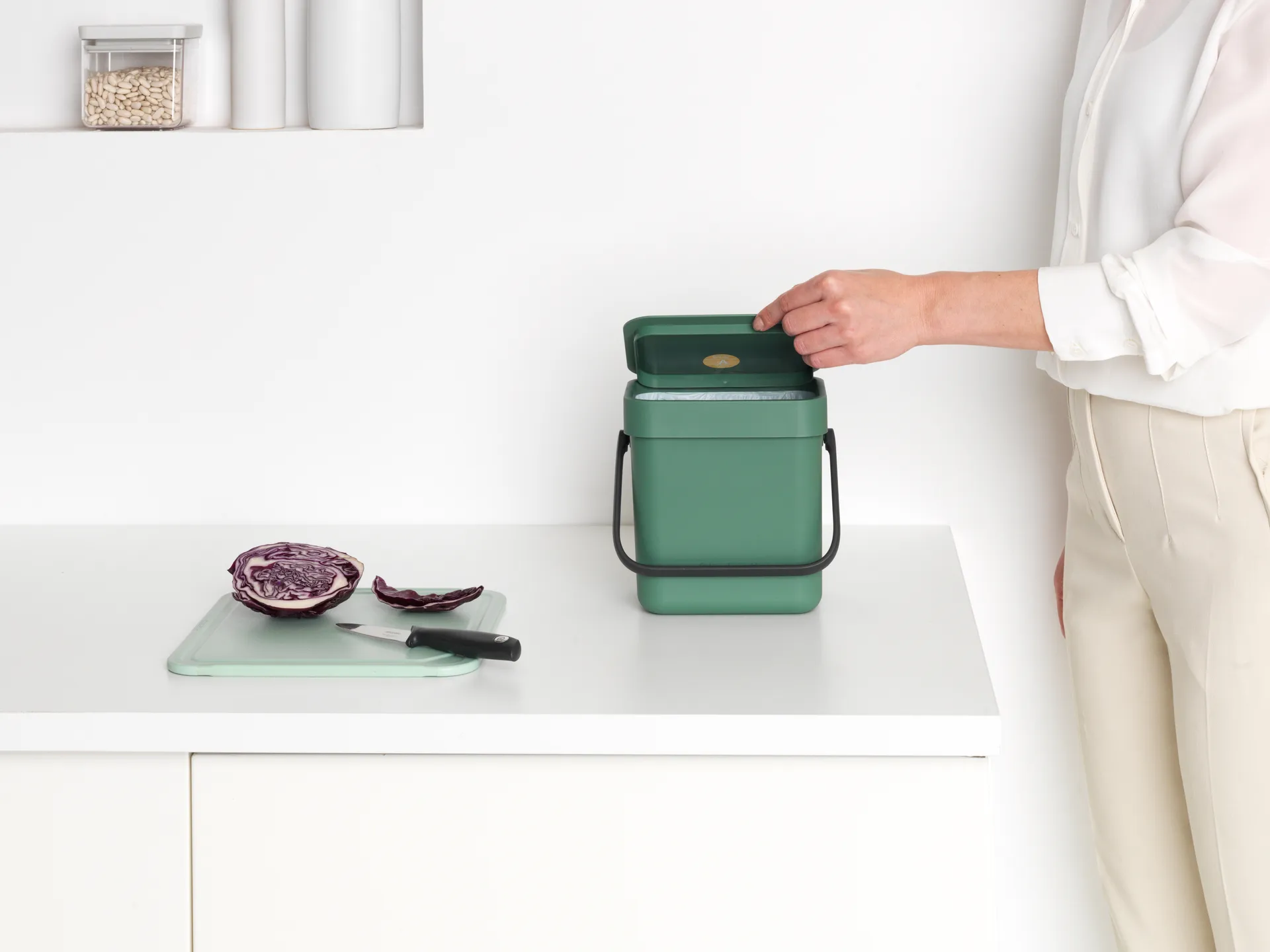 Cubo de basura Sort & Go 3 L, Verde abeto Brabantia