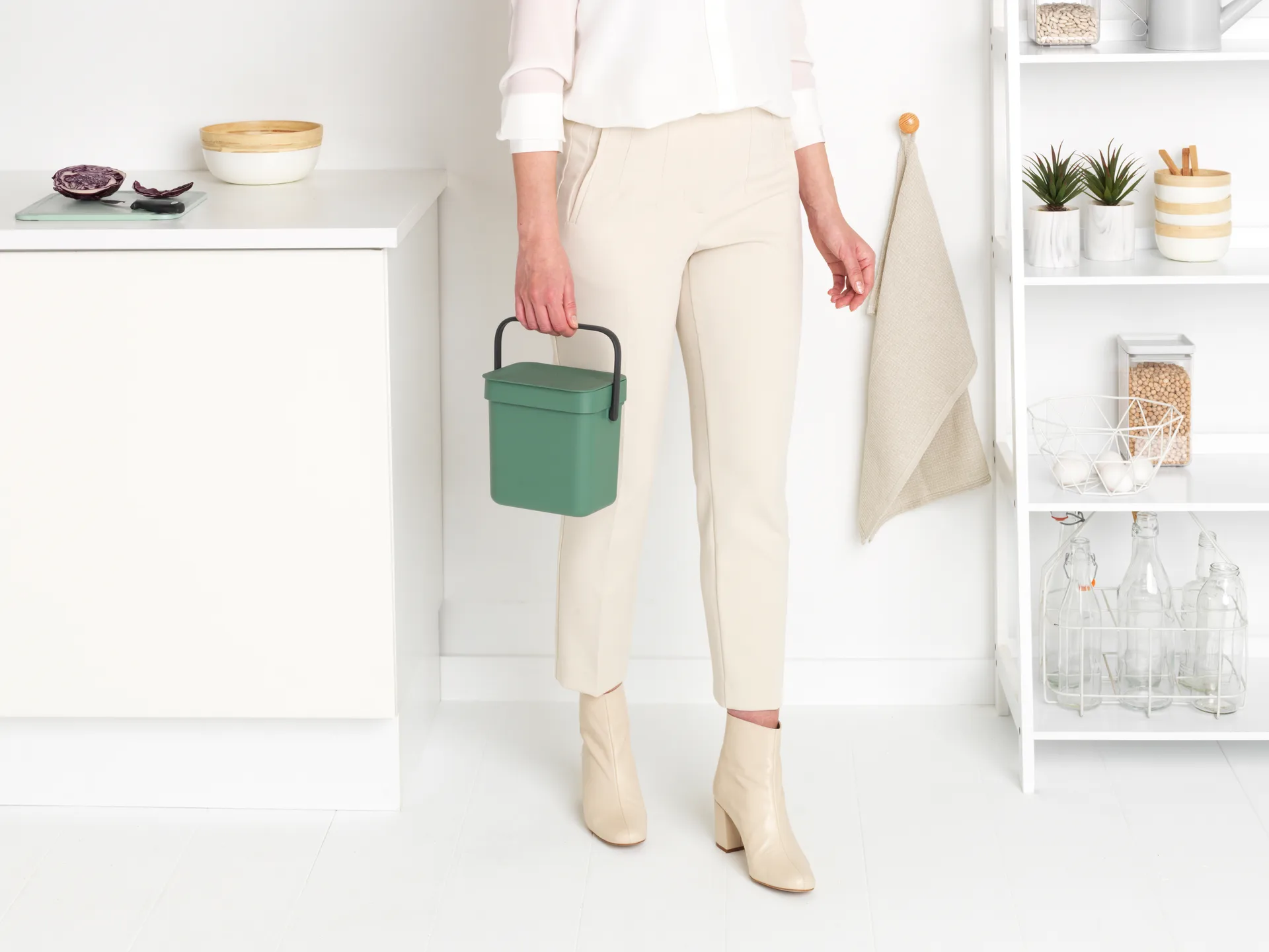 Cubo de basura Sort & Go 3 L, Verde abeto Brabantia