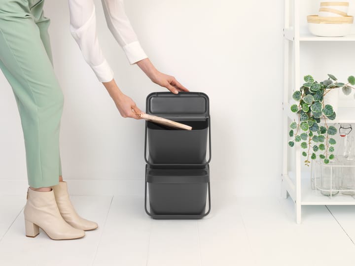 Cubo de basura Sort & Go Stapelbar 20 L, Gris Brabantia