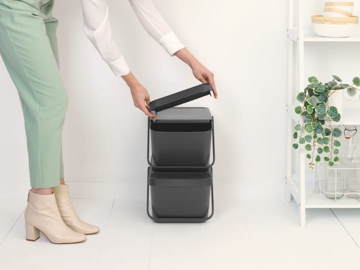 Cubo de basura Sort & Go Stapelbar 20 L, Gris Brabantia