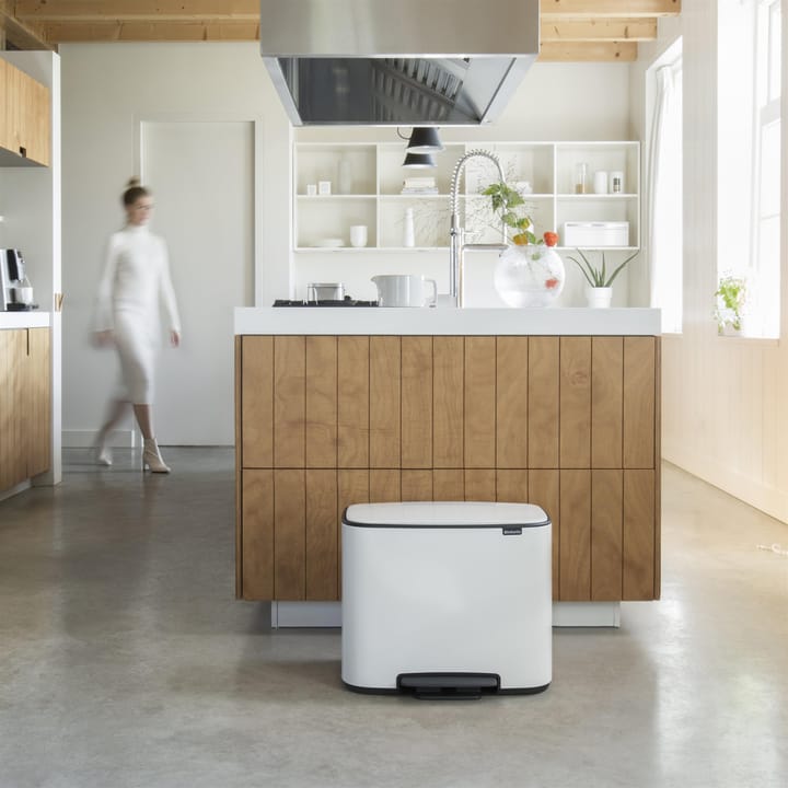 Cubo de pedal Bo 11+23 l, blanco Brabantia