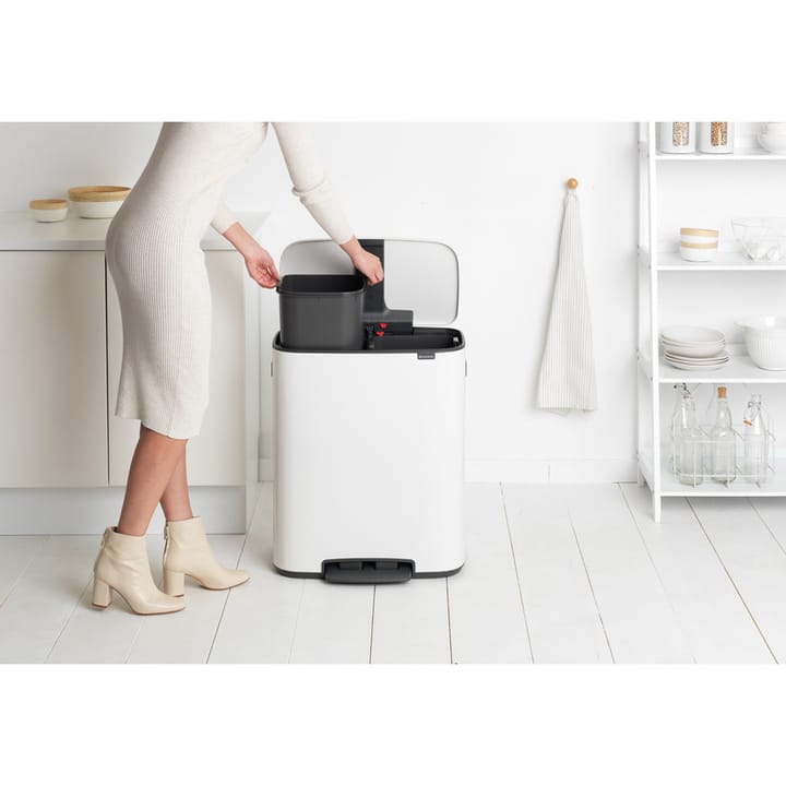 Cubo de pedal Bo 2x30 L, White Brabantia