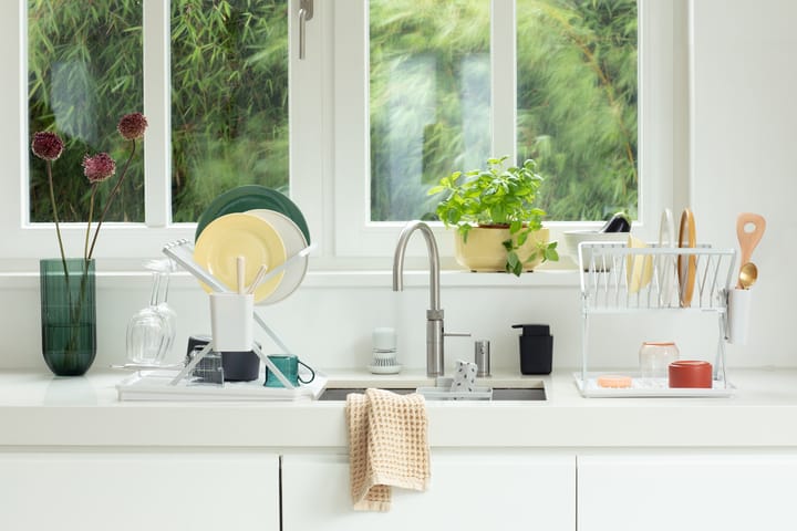 Escurreplatos plegable Sinkside 37 cm, gris claro Brabantia