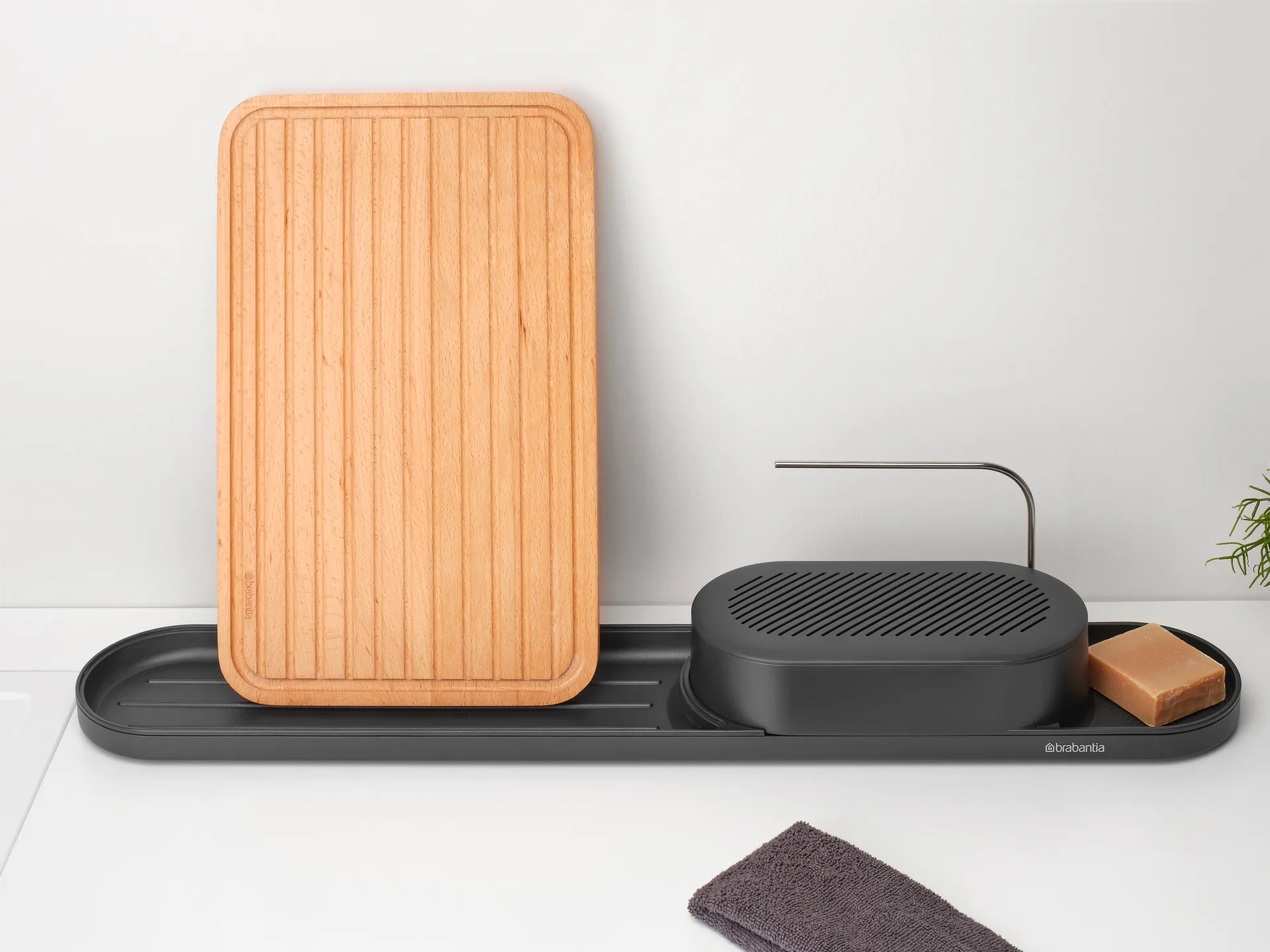 Organizador de fregadero SinkStyle, set de 2 piezas, Mineral Infinite Grey Brabantia