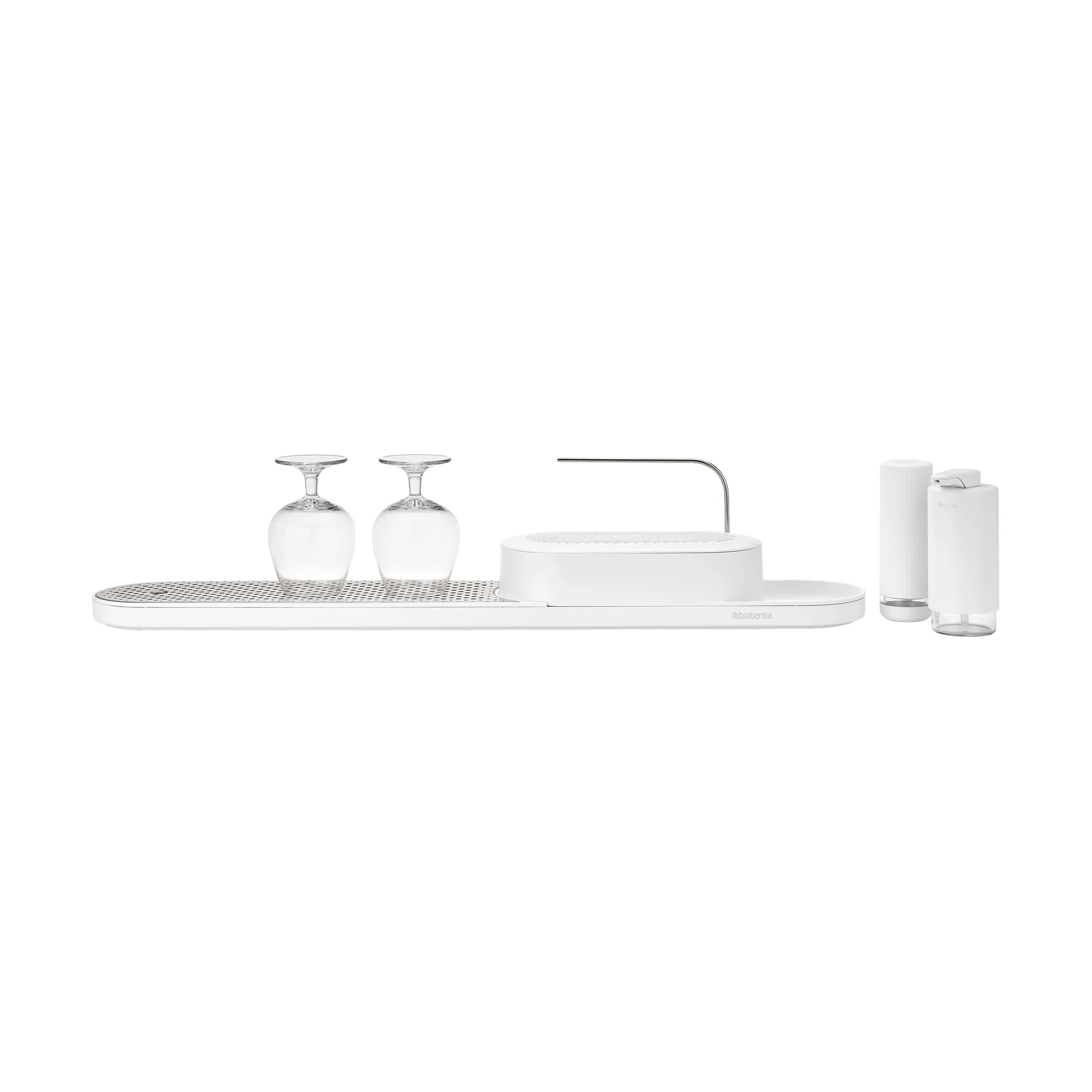 Organizador de fregadero SinkStyle, set de 4 piezas, Mineral Fresh White Brabantia