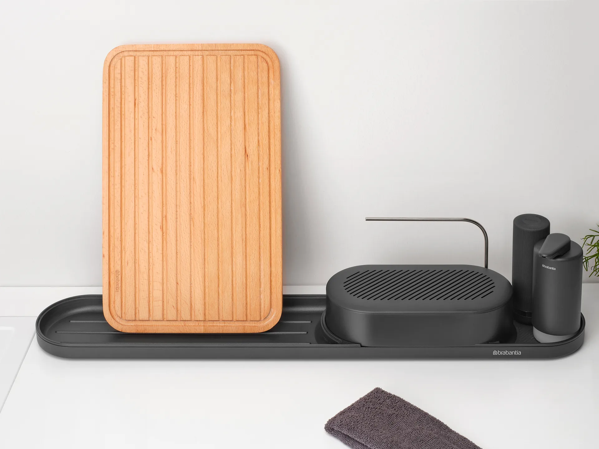 Organizador de fregadero SinkStyle, set de 4 piezas, Mineral Infinite Grey Brabantia