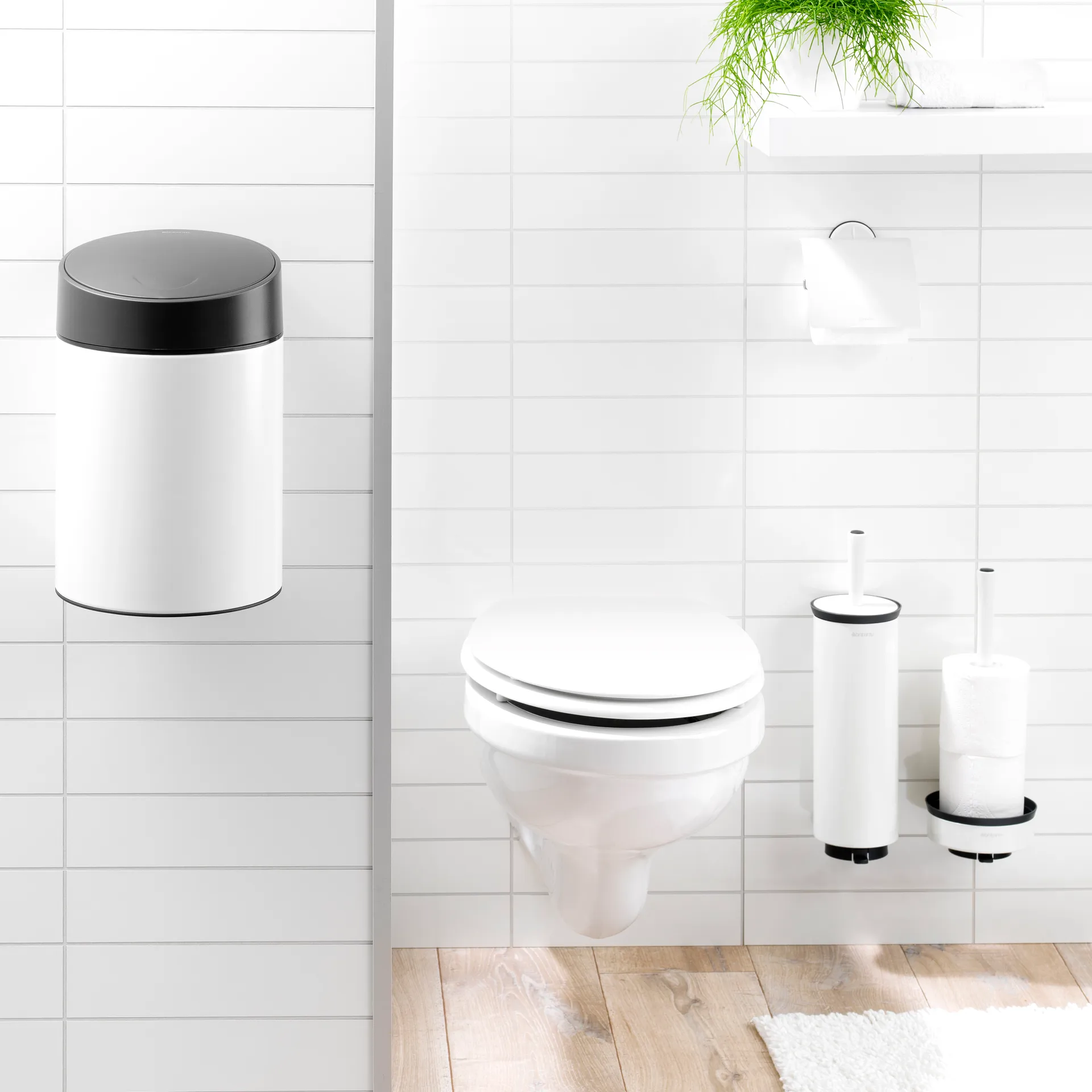 Portaescobillas baño Profile, montaje en pared, blanco Brabantia