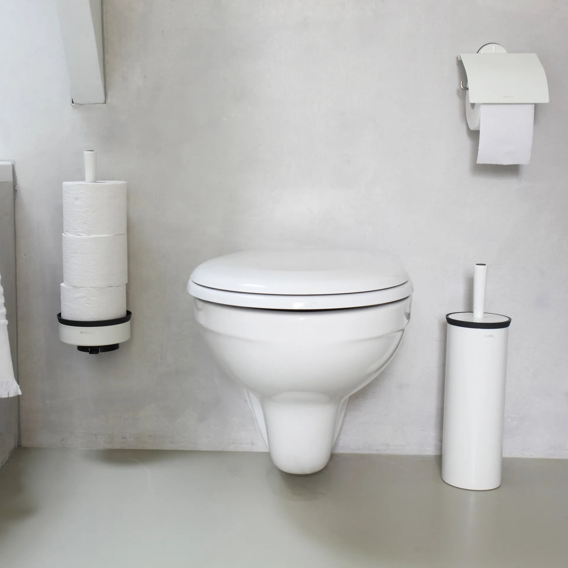 Portaescobillas baño Profile, montaje en pared, blanco Brabantia