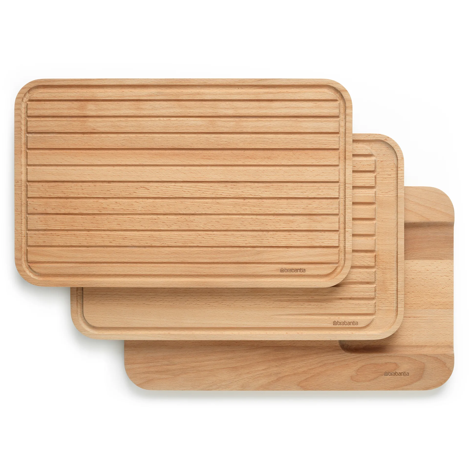 Set de 3 tablas de cortar Profile, madera de haya Brabantia
