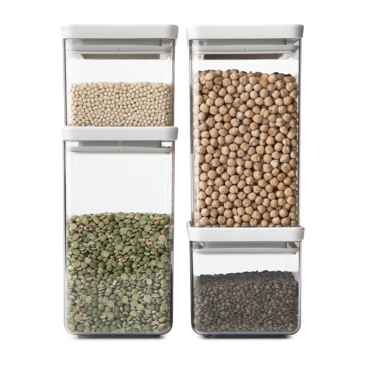 Set de botes cuadrados TASTY+, gris claro Brabantia