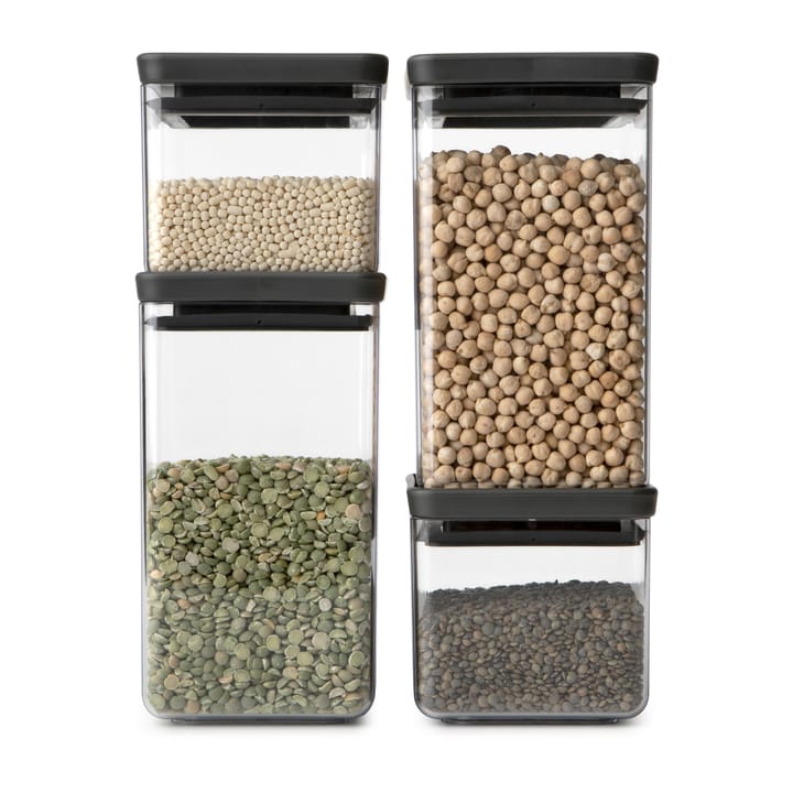 Set de botes cuadrados TASTY+, gris oscuro Brabantia