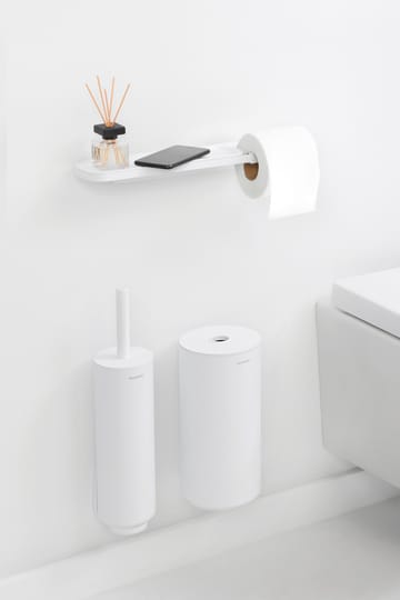 Soporte de papel higiénico con estante MindSet - Mineral Fresh White - Brabantia