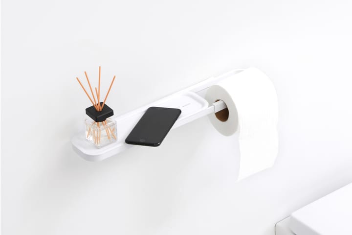 Soporte de papel higiénico con estante MindSet, Mineral Fresh White Brabantia