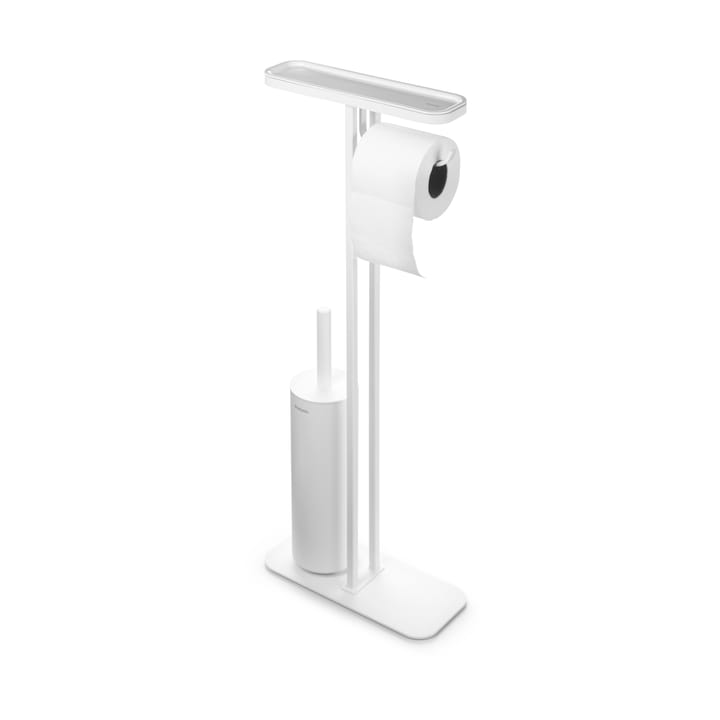 Soporte papel higiénico y escobilla con estante MindSet, Mineral Fresh White Brabantia