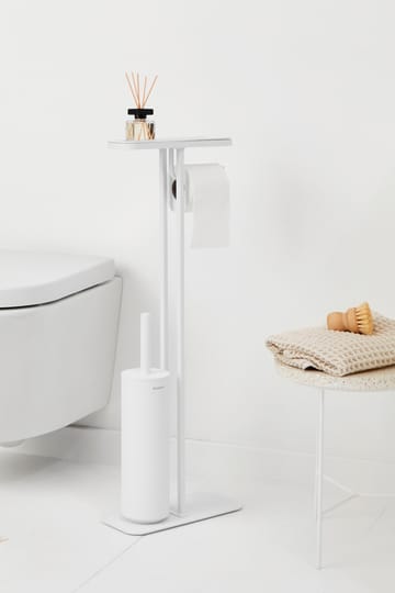 Soporte papel higiénico y escobilla con estante MindSet - Mineral Fresh White - Brabantia
