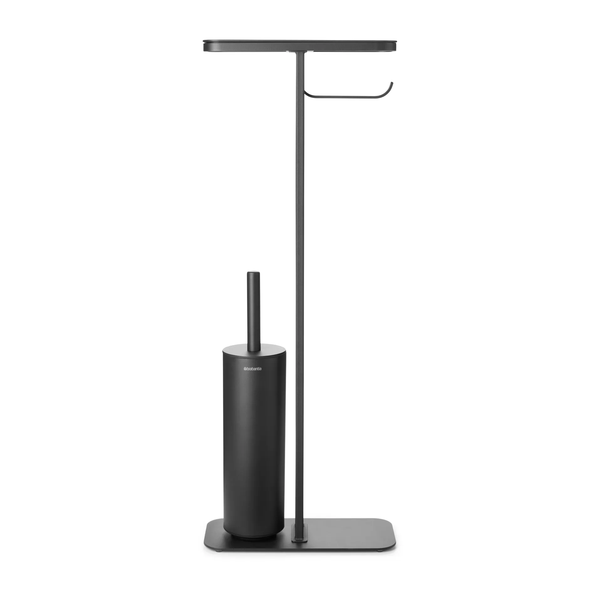 Soporte papel higiénico y escobilla con estante MindSet, Mineral Infinite Grey, silicone Brabantia