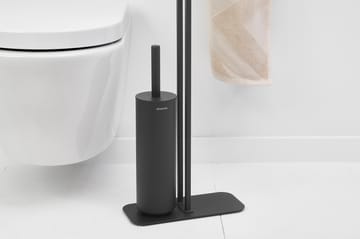 Soporte papel higiénico y escobilla con estante MindSet - Mineral Infinite Grey, silicone - Brabantia