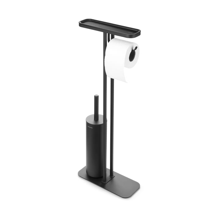 Soporte papel higiénico y escobilla con estante MindSet, Mineral Infinite Grey Brabantia