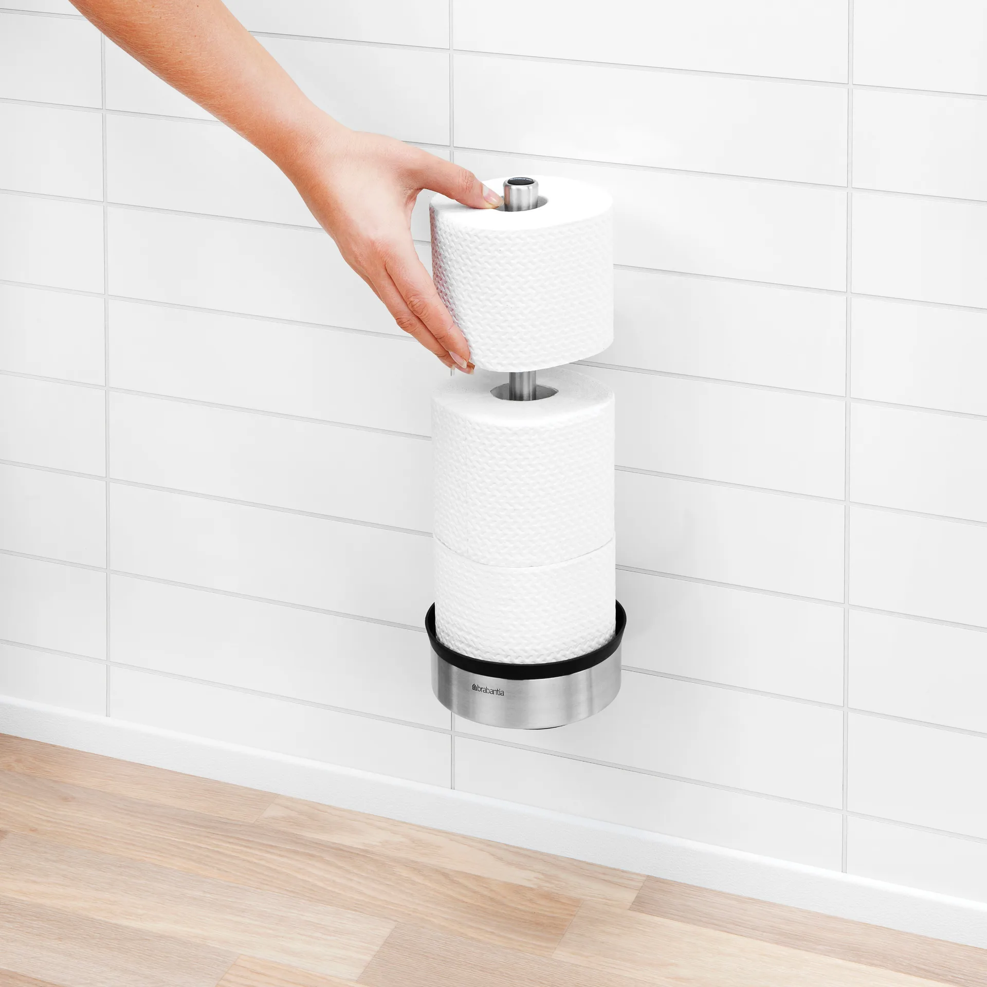 Soporte portarrollos baño Profile, acero mate Brabantia